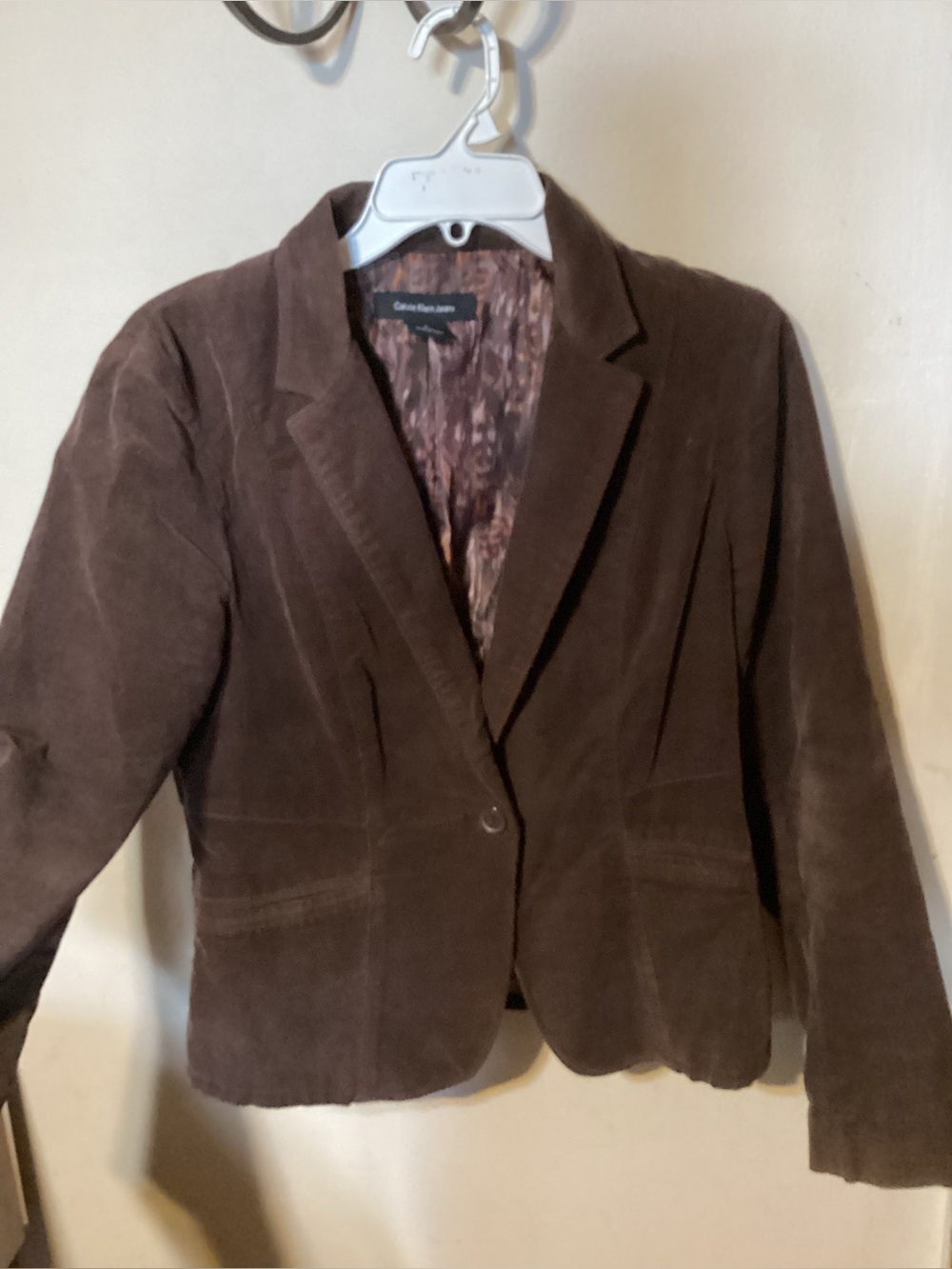 Calvin Klein Tailored Brown Corduroy Blazer Jacket - Women size M